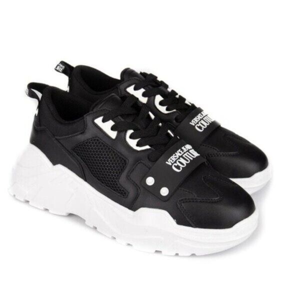 VERSACE Low-Top Chunky Sneakers in Black /White, New, Size EU 42 - Picture 3 of 9